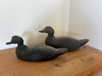 Pair Of Wood Hand Carved Decoys