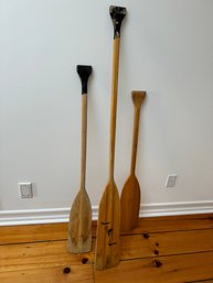 Set Of Three Wood Decorative Oars Paddles