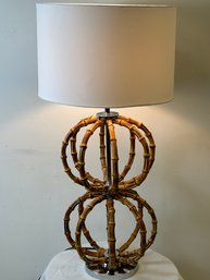 Riviere Chrome And Bamboo Lamp