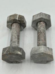 Pair Of Decorative Marble Dumbbells (1of2)