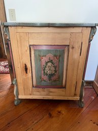 Antique Hand Painted Pine Cabinet