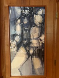 Oil On Board Painting By Joe Testa Secca Untitled Figure