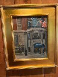 Oil On Canvas Union League Club In New York City Scene