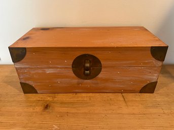 Decorative Wood Box With Brass Hardware
