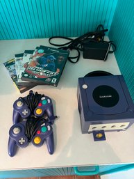 Nintendo Game Cube With 2 Controllers, Memory Cube And 5 Games