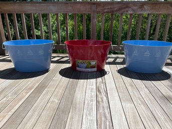 3 Oval Embossed Beverage Tubs