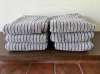 Set Of 6 Terance Conran Black And Taupe Striped Towels