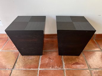 Pair Of Mahogany Storage End Tables