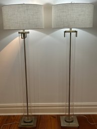 Pair Of Modern Lucite Floor Lamps