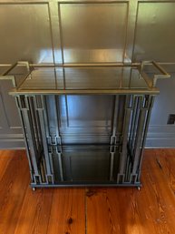 Rolling Mirrored Bar Cart