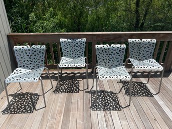 RIchard Schultz Set Of 4 Aluminum Topiary Outdoor Dining Chairs