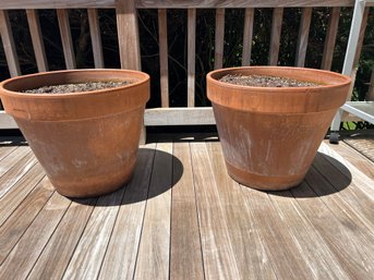 Pair Of Large Terra Cotta Planters