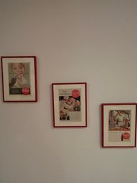 3 Framed Coca-cola Advertisements