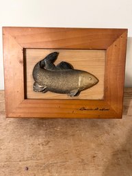 Clarence A Wells Haida Artist Carved Wood Lidded Box 3D Salmon