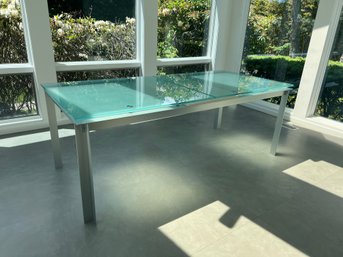 B & B Italia Glass Top Extendable Dining Table Designed By Paolo Piva