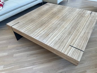 Antoine Proulx Wood Coffee Table With Bronze Legs