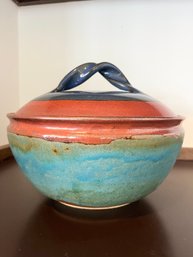 Large Covered Ceramic Bowl