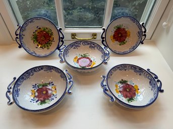 Set Of 5 Portuguese Soup Bowls