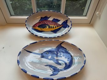 Pair Of Ceramic Fish Platters