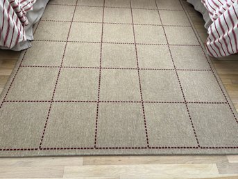 Nile Collection Yarn 5' X 7.5'light Tan And Red Area Rug