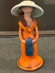 Ceramic Faceless Lady Statue