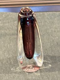 Small Hand Blown & Signed Art Glass Bottle