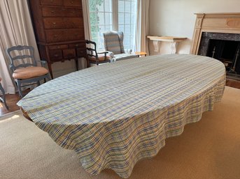 Robert Allen Tuckerton Custom Oblong Tablecloth In Sunblu