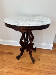 Victorian Marble Top End Table