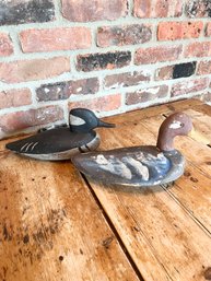 Lot Of Two Hand Carved Wood Decoys