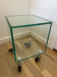 Glass Cube Box On Wheels