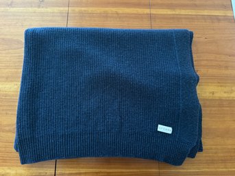 Sferra Navy Blue Woven Blanket