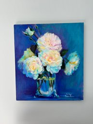 Flowers In Vase Oil On Canvas Maryann Lucas