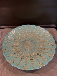 Ornate Turquoise And Silver Bowl