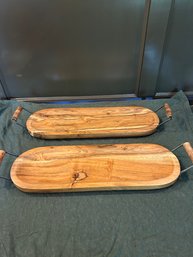 Pair Of Wooden Bread Trays