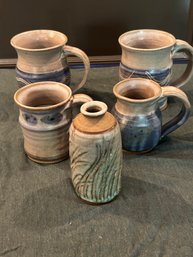 Lot Of 5 Pieces Of Caroline Mayher Pottery