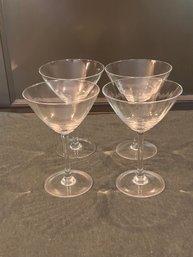 Set Of 4 Ribbed Martini Glasses