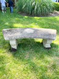 3 Piece Statuary Cement Outdoor Garden Bench