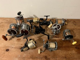 Lot Of 10 Assorted Fishing Reels