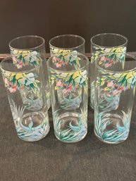 Set Of 6 Decorative Drinking Glasses