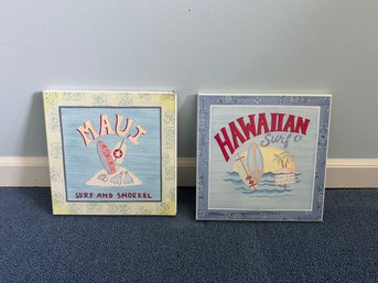 Pair Of Hawaiian Surf Plaques