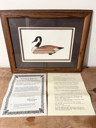 'Canada Goose Decoy, Barnegat Bay 1950'  Aquatint Etching By Arthur Nevin 20150