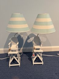 Pair Of Lifeguard Chair Desk Lamps