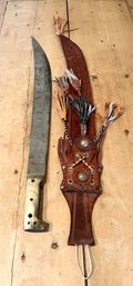 South American Machette With Leather Case
