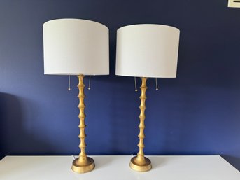 Pair Of Gold Buffet Lamps