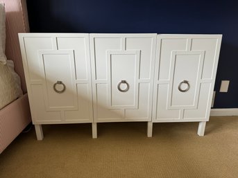 White Console Three Door Cabinet Table