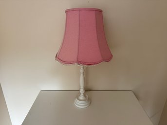 Pink Table Lamp With Beaded Shade