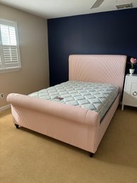 Upholstered Queen Bed With Sealy Posturpedic Plush Mattress