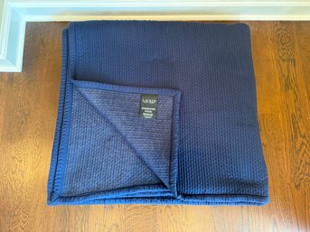 Ralph Lauren Queen Sized Navy Blue Coverlet/quilt