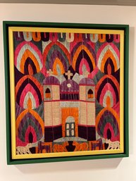 Embroidered Framed Yarn Art From Guatemala