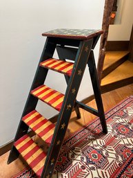 Antique Americana Folk Art Step Ladder